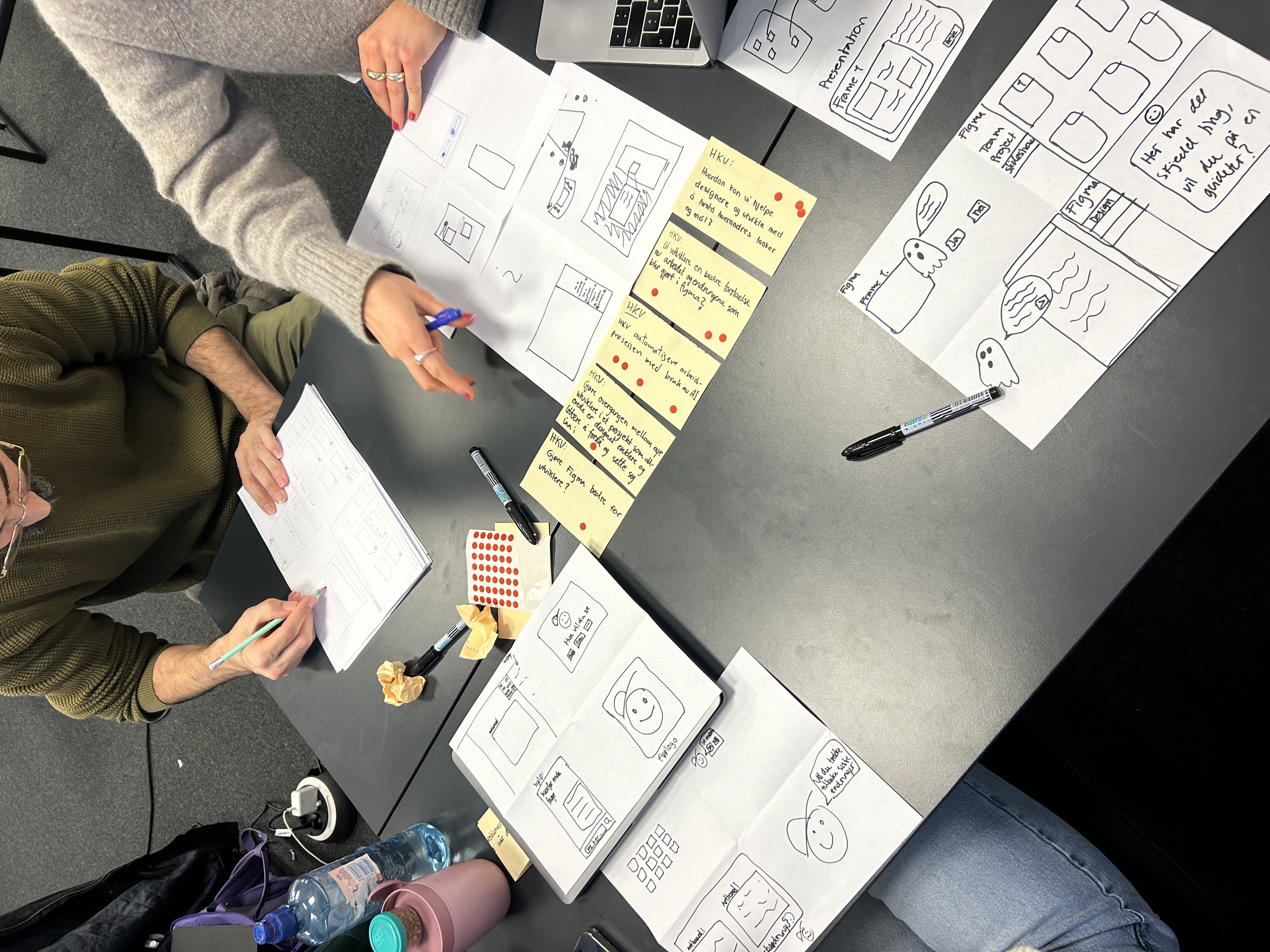 Bilde av designsprinten vi gjennomførte.